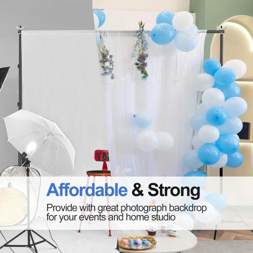 EMART Backdrop Stand Photo Studio Adjustable Background Stand Support kit with 2 Crossbars, 8 Clamps, 2 Sandbags and Carry Bag for Parties, Events Decoration, Wedding, Photography