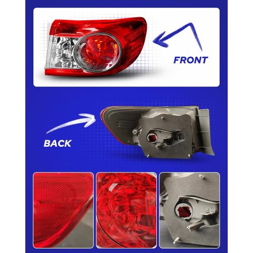 AUTOONE For Toyota Corolla Tail Lights Assembly, Tail Lamp Assembly Fit for 2011-2013 Corolla Rear Factory OEM Passeger Side, Without Bulbs