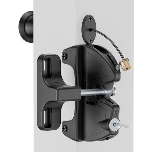 Key Lockable Two Sided Gate Latch for Wooden Fence with Pull Cord
