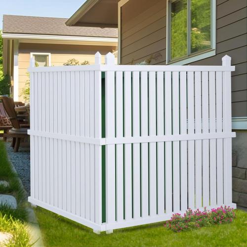 Classic White Vinyl PVC Air Conditioner & Trash Can Fence, 2 Panels, 50 W x 50 H, Easy to Install, All-Weather Durable, HOA Compliant, Privacy & Security‼️light dirt and good condition‼️