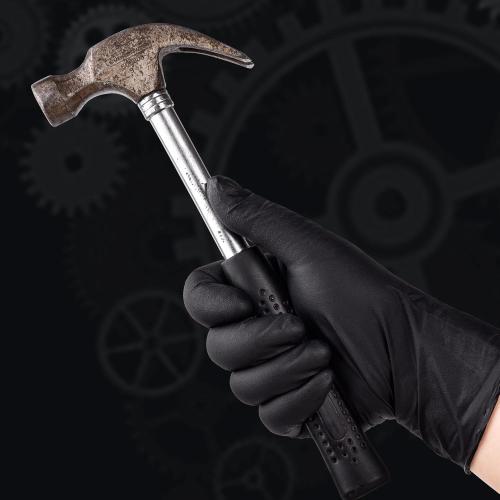 TitanFlex Heavy Duty Black Nitrile Gloves, 6 Mil, Fully Textured, Mechanic Disposable Gloves, Latex Free, Powder Free