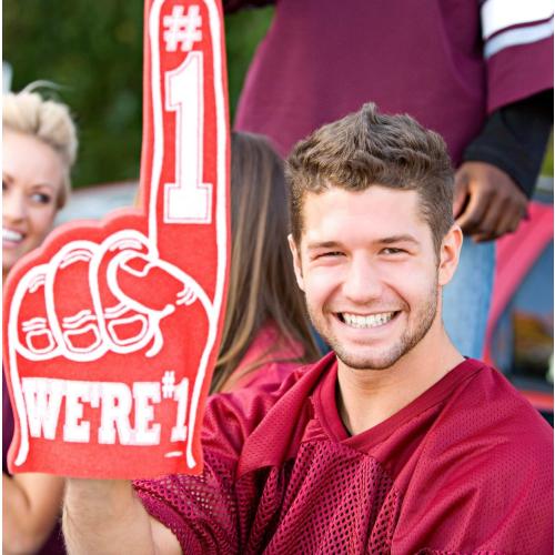Giant Foam Finger 18 Inch- Number 1 Universal Foam Hand for All Occasions - Cheerleading for Sports - Exciting Vibrant Colors use as Celebration Pom Poms- Great for Sports Events Games School Business