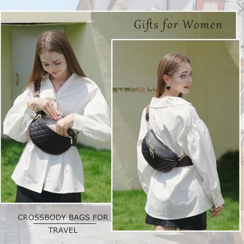 Eslcorri Small Crossbody Sling Bag for Women Trendy - Fanny Packs Leather Chest Belt Bum Bag Anti Theft Purse for Travel