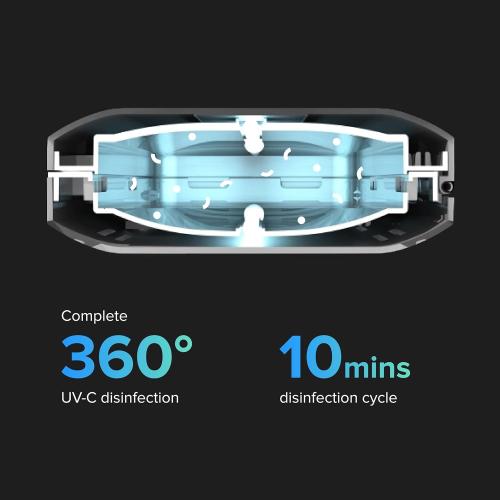 PhoneSoap 3 UV Cell Phone Sanitizer & Dual Universal Cell Phone Charger Box | Patented & Clinically Proven 360-Degree UV-C Light Sanitizer | Disinfects and Charges All Phones (Black)