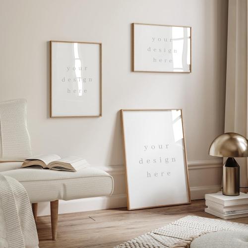 puthiac 18x24 Oak Wood Picture Frames -18x24 Poster Frames for Wall, 18x24 Picture Frame, 18 x 24 Picture Frames, 18 x 24 Frame for Wall(1 Pack, Beige)