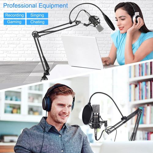 Microphone Arm,Aokeo AK-35 Microphone Desk Stand-Microphone Suspension Boom Scissor Arm Stand For Blue Yeti,Blue Snowball iCE,QuadCast,Elgato