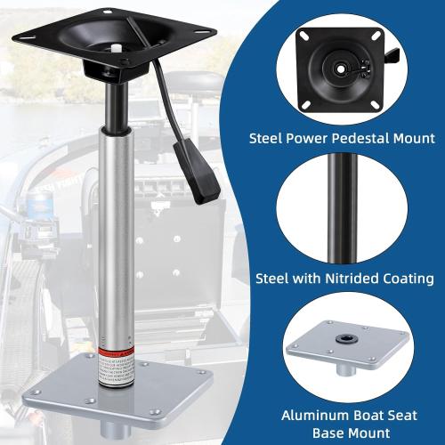Adjustable Boat Seat Pedestal Base Mount Kit with Lock in Boat Seat Pin Post&Marine Power Pedestal Mount Base for Marine Fishing Bass Chair,Post Adjustable Height.