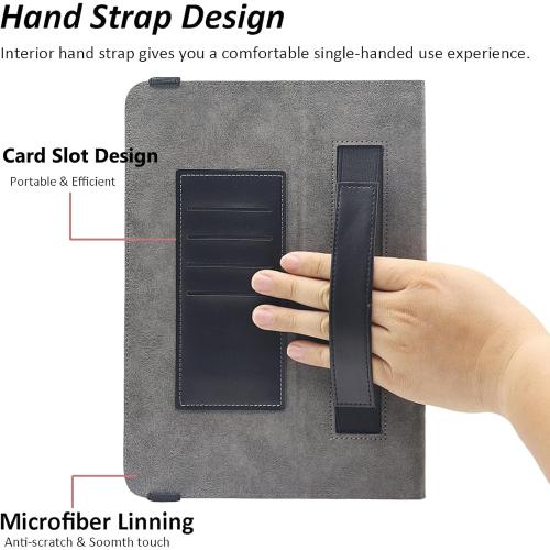Universal 10 10.1 11 Inch Tablet Case, Viclowlpfe Protective Folio Stand Android 16 15 Case for 9.6-11 Inch Tablet with Hand Strap and Cards Slots, Black
