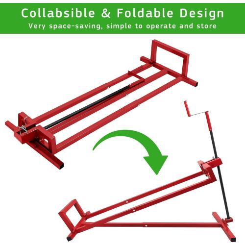 Lawn Mower Lift Jack, TUNTENDO Lifting Platform 882 Lbs Capacity Telescopic Maintenance Jack for Garden Tractors & Riding Lawn Mower with Manual Handle & Power Tool Extension Handle (Red)