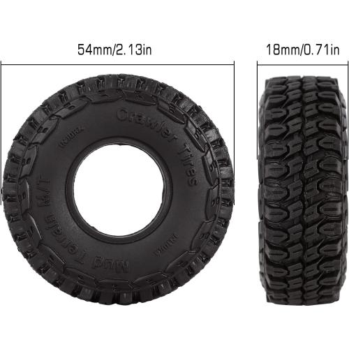 INJORA 1.0 Tires-S3 All Terrain Crawler Tires for TRX4M SCX24 FCX24 Upgrade Parts,54 * 18mm,T1002