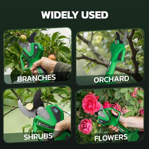 NEXON Cordless Electric Pruning Shears, 2-in-1 Tree Trimmer & Pole Pruner, 1.6 Cutting Capacity, 4000mAh Battery, Brushless Motor, Compatible for Makta 20V Battery, Garden Branch Cutter
