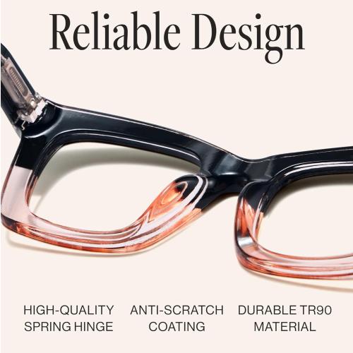 CCVOO Reading Glasses for Women, Stylish Eyeglasses, Blue Light Readers for Women, Computer Eye Glasses, Cheaters