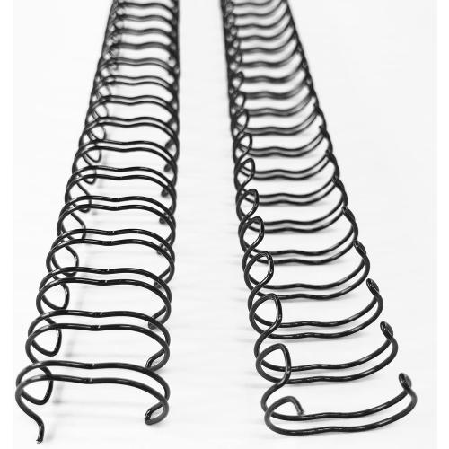 Binditek 100 Pack Double Loop Wire Binding Spines, 1/2Inch Binding Wire for Letter Size, 3:1 Pitch, 100 Sheet Capacity, 32-Loop, Black, for Students and Coworkers