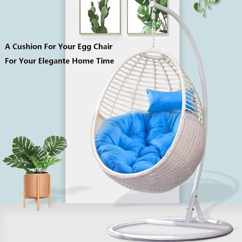 ZTGL 105-125 cm Round Swing Chair Cushion Replacement Egg Chair Cushion Thick Large Hanging Hammock Chair Seat Cushion with Adjustable Pillow, Washable Papasan Cushion,Gray,125x125 cm