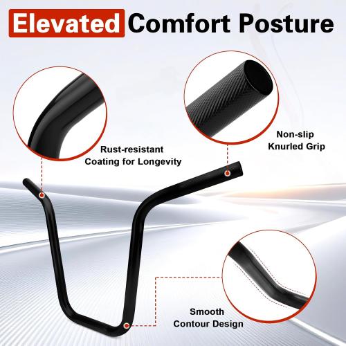 13 Ape Hangers 7/8 Handlebars Universal Fit for Coleman Series Mini Bike (Black)