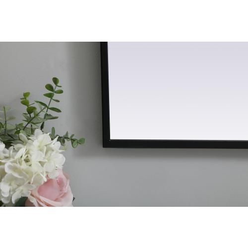 Reflection, Metal Frame Arch Mirror 26X36 Inch in, Modern, Black