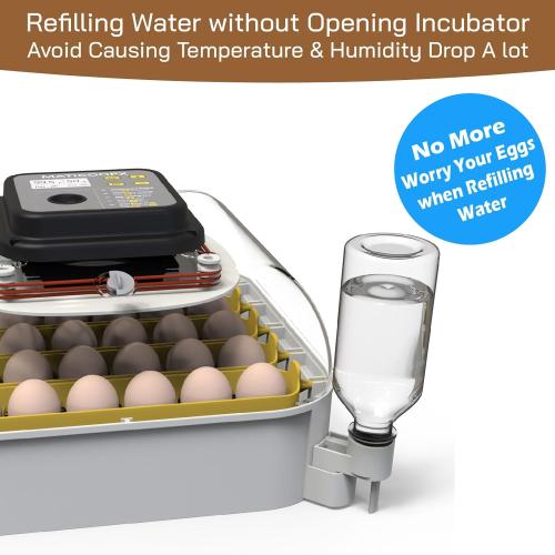 MATICOOPX Egg Incubator with Humidity Display, Egg Candler, Automatic Egg Turner, for Hatching Chickens