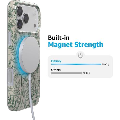 Casely iPhone 17 Pro Case | Sage Garden | Green Floral | Compatible with MagSafe | Classic Ultra Slim Design
