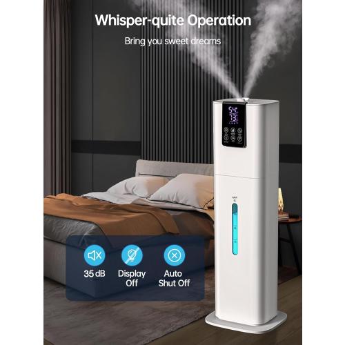 8L Smart Humidifiers for Bedroom Large Room, 2.1Gal Cool Mist Top Fill Diffuser Ambient Light, App & Remote Control, 3 Mist Modes, Quiet Humidifier for Home Office Plant (White)