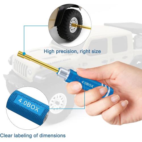 Hex Nut Screwdriver Set 2.0mm 2.5mm 3.0mm 3.5mm 4.0mm 4.5mm 5.0mm Hexagonal Head Nut Driver for Axial SCX24 Wheel Fixing 7PCS Screwdrivers for RC Models Car Boat Helicopter