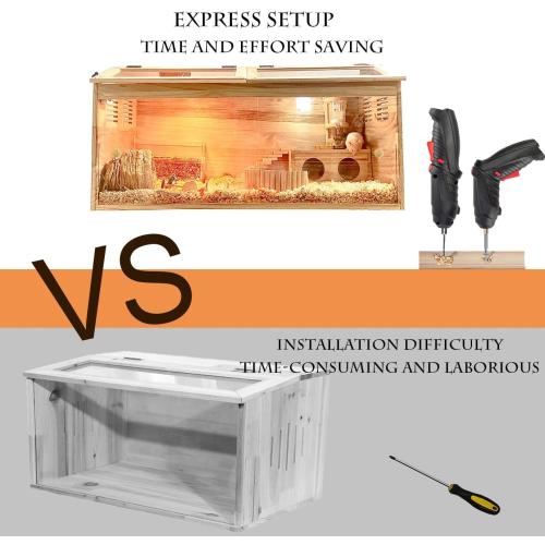 Brooder Box for Chicks,with Sliding Door,Table Legs,2 Types of Thermometer with Heat Lamp Set Suitable for Chicks/Duck/Parrot/Hamster(31.5×15.7×15.7)