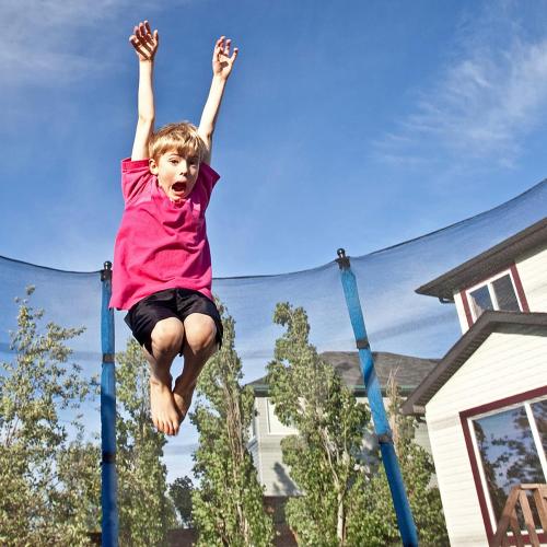 Trampoline Net Replacement for Straight Pole,12ft 13ft 14ft 15ft Round Frame Safety Enclosure Net UV-Resistant Weather-Resistant Breathable Durable Net with Adjustable Straps(Net Only)