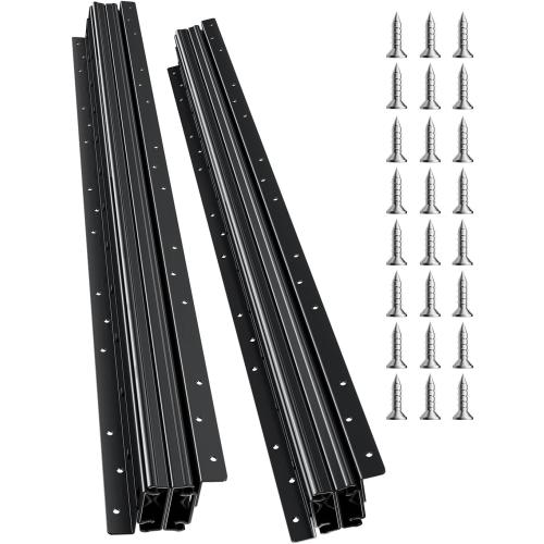 VEVOR Undermount Heavy Duty Drawer Slides, 16 24 32 40 Inch 260 lb Load Capacity Full Extension Ball Bearing Under Stair Cabinet Rails, Bottom Stair Cabinet Glides Track Runners(32inch, Black)