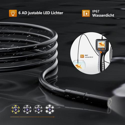Daxiongmao Borescope，Endoscope Camera with Light, 1080P HD Borescope Tools with 8 Adjustable LED Lights, Endoscope with 11.5ft Semi-Rigid Snake Camera, Gadgets for Men