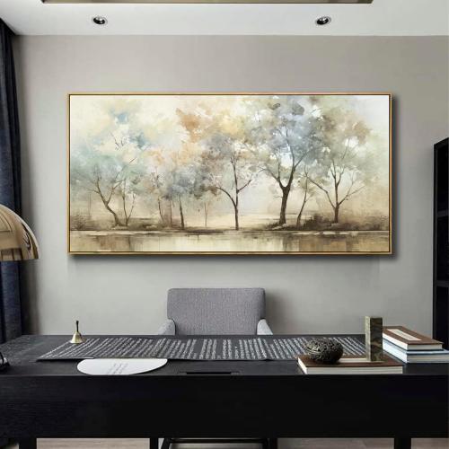 Size 24x48 Abstract Wall Art Artwork Retro Trees Pictures Decor Canvas Painting Framed Ready to Hang Living Room Bedroom and Office Wall Decor 24x48 Inch