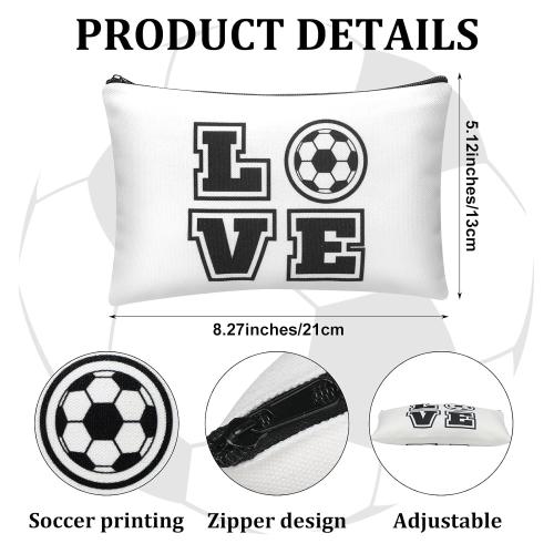 Sweetude 24 Pcs Soccer Gifts Bulk Adjustable Bracelet and Makeup Bag, White