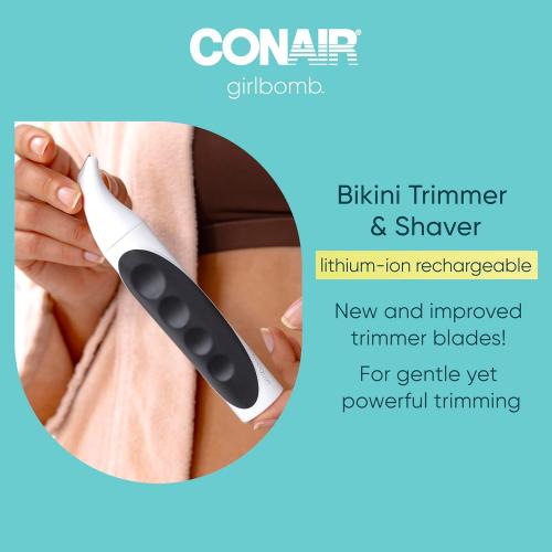Conair GIRLBOMB Bikini Trimmer for Women | Trimmer for Women | Electric Shaver Set for Women | Wet/Dry | Lithium Ion Rechargeable