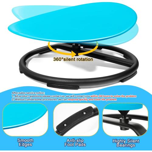 Sensory Spinning Chair for Autistic Kids, Sensory Room Must Haves Sensory Swivel Chair, Sit and Spin Autism Toys for Kids, Training Body Coordination, Metal Base, Non-Slip Design, Blue