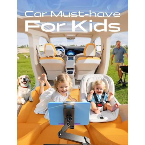 LISEN Car Headrest Tablet Holder - [3 in 1 Extension Arm] Adjustable Tablet Car Mount for Back Seat (4.7-11.9)