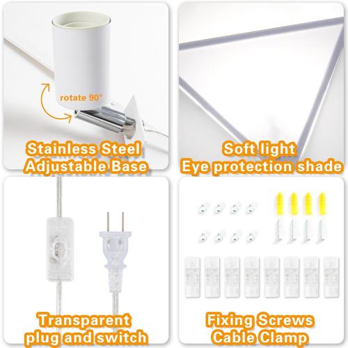 2 Pack Corner Light, Modern Corner Ceiling Light for Living Room, Bedroom, Office - White