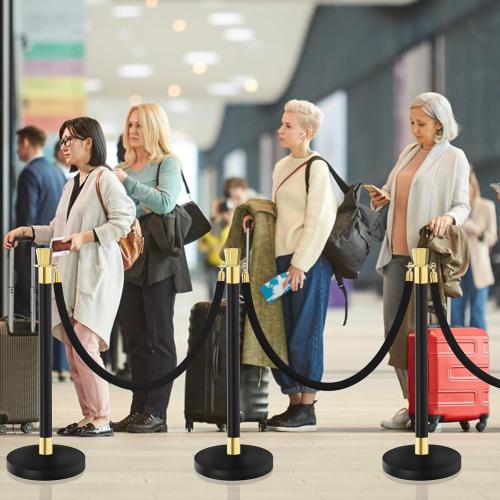 Crowd Control Stanchion, Waterproof and Rustproof Stanchion Set for Theater Hotels Clubs Museums, 8PCS