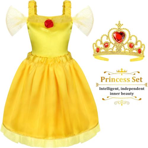 Princess Dress Up Clothes for Little Girl Role Play Costume Gift Set Princess Dress Up Toys for Toddler Girls