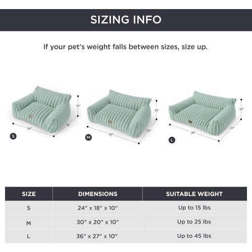 Bedsure Cute Cat Couch for Pets - Fluffy Small Dog Sofa with Premium Soft Corduroy Fleece, Pet Sofa with Removable Washable Cover, Supportive Dog Couch Bed for Small Medium Dogs, 30inch, Garden Green