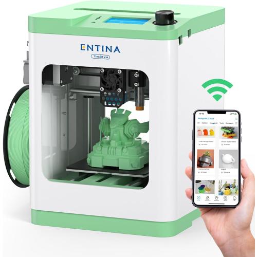 Tina2S 3D Printers with WiFi Cloud Printing, Huge Models Library, Fully Assembled, Mini 3D Printer for Beginners and Kids with Auto Leveling, High Precision FDM 3D Printer for School, Home, and Office