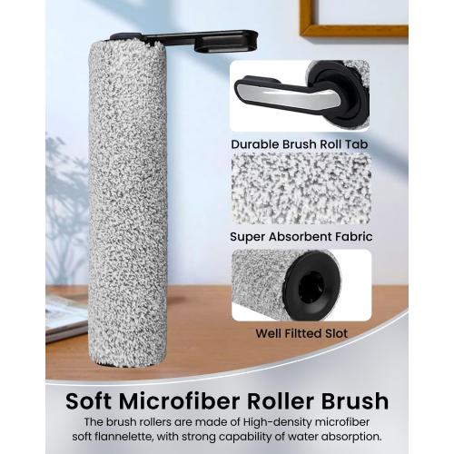 (6pcs) Replacement Brush Rollers & HEPA Filters For Tineco Floor ONE S5/Floor One S5 Pro 2 Wet Dry Vacuum Cleaner, Replacement Parts Accessories Kit Inclue 3 Vacuum Filter, 2 Brush Rollers