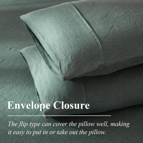 1 Pack Ivellow Green Linen Duvet Cover King 100% Pure Washed French Flax Linen Duvet Cover King Size Soft Breathable Natural Linen King Duvet Cover Linen Bedding
