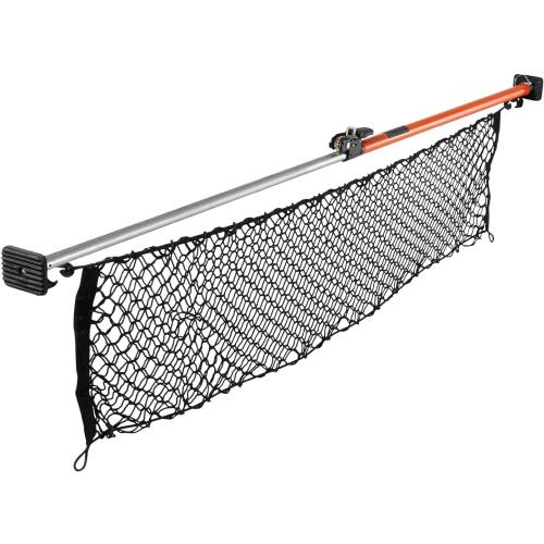 VEVOR Cargo Bar, Ratcheting Cargo Bar Adjustable from 40 to 73, Heavy-Duty Steel Cargos Stabilizer with Storage Net & Non-Slip Foot Pads, Telescoping Load Lock Bars Stop Sliding for SUVs, Sedans