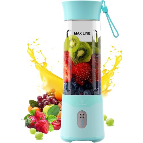 COKUNST 18oz Portable Blender, USB Rechargeable Personal Size Blenders, Smoothie Blender with 6 Blades for Protein & Shakes, Mini juicer with Extra Handle Lid for Travel Sports Outgoing