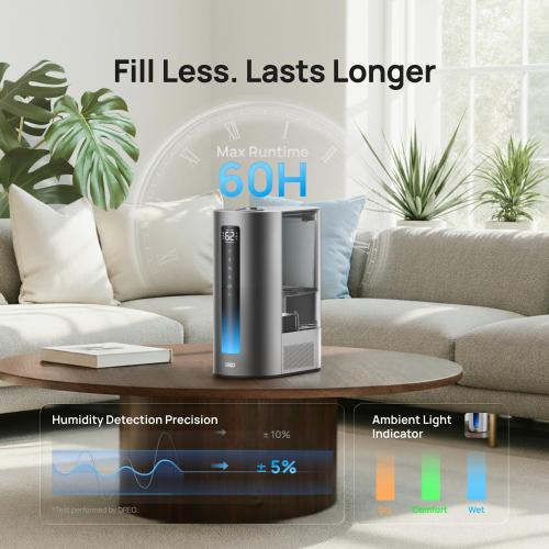 Dreo 6L Humidifiers for Bedroom, Smart Warm & Cool Mist for Large Room, 60Hr Quiet Runtime for Baby, Plant, Humidity Sensor, Indicator Light, 12H Timer, Google/Alexa, HM713S