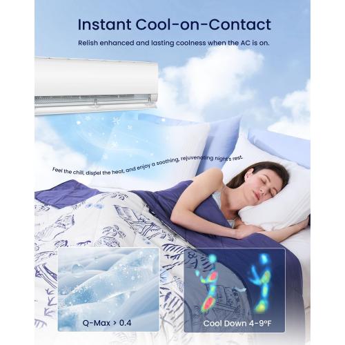 ZonLi Cooling Blankets for Hot Sleepers,All-Season Lightweight Blanket for Night Sweats,Cool Blanket Absorbs Body Heat to Keep Cool，Q-Max 0.45 Summer Blanket for Bed Sofa Couch,Beachside Village