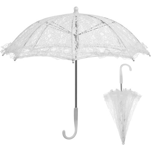 Mini Lace Umbrella, 19. 7 X 16. 9 Inch Bridal Lace Parasol Wedding Decoration Stage Dancing Prop With fan