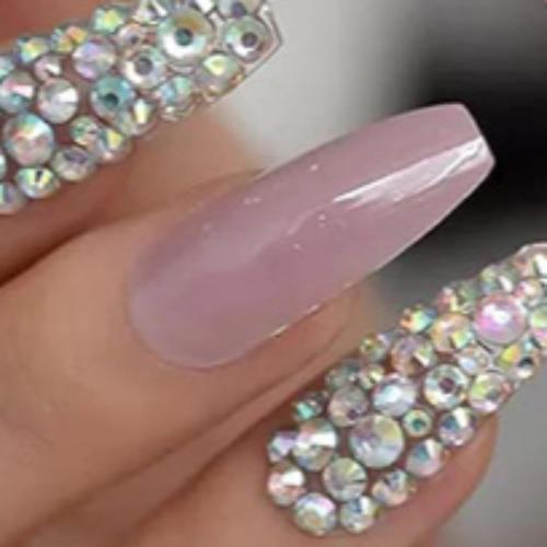 Multi-Color Nail Rhinestones Kit, Flatback Crystal Rhinestones Set in Organizer Box, Sparkling Gems Jewels for Acrylic Nails, Press-On Nails Art Decoration and DIY Crafts