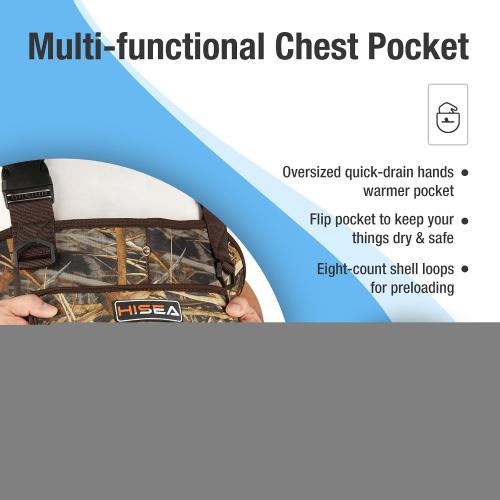 HISEA Chest Waders for Men, Hunting Wader with 800G Insulated Boots, 4.5mm Neoprene Waterproof Mens Camo Bootfoot Waders