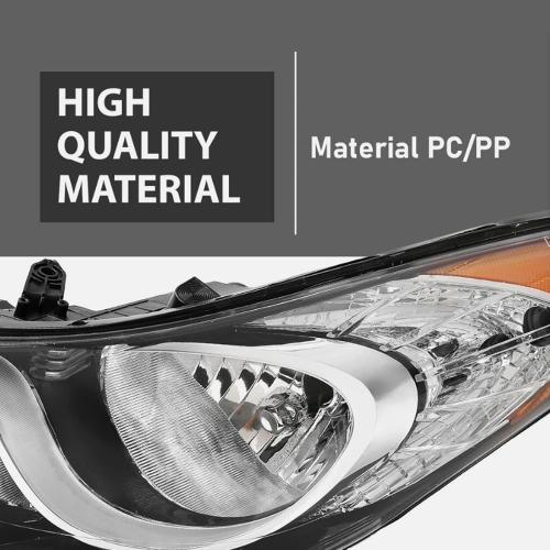Headlight Halogen Headlamp w/o Bulbs Fit for Hyundai Elantra 2011-2013 Driver and Passenger Side US