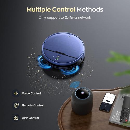 Color Blue Robot Vacuum and Mop Combo, 2 in 1 Robotic Vacuums Cleaner with WiFi/App, Robot Vacuum with Water Tank, Strong Suction, Schedule, Self-Charging, Quiet, for Hard Floor, Pet Hair, Low Pile Carpet