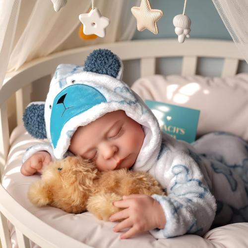 BABESIDE 20 Inch Reborn Baby Doll Boy, Full Vinyl Realistic Newborn | Poseable Full Vinyl Body, Hand-Painted Newborn Details, Clothes and Accessories and Gifts, Kids Ages 3